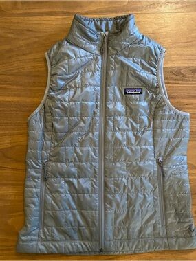 Patagonia Nano Puff Vest Womens M Gray Lightweight Insulated Outdoor Hiking